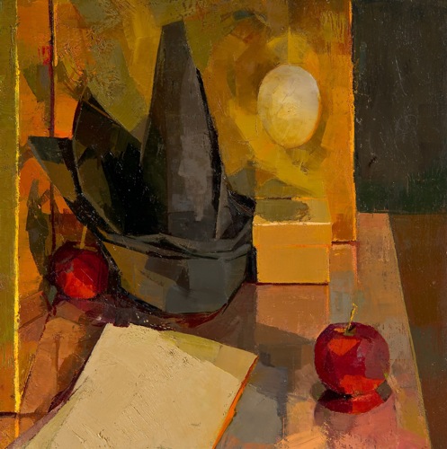 Catherine Kehoe, Magpie corner, Oil on panel, 8x8, 2008